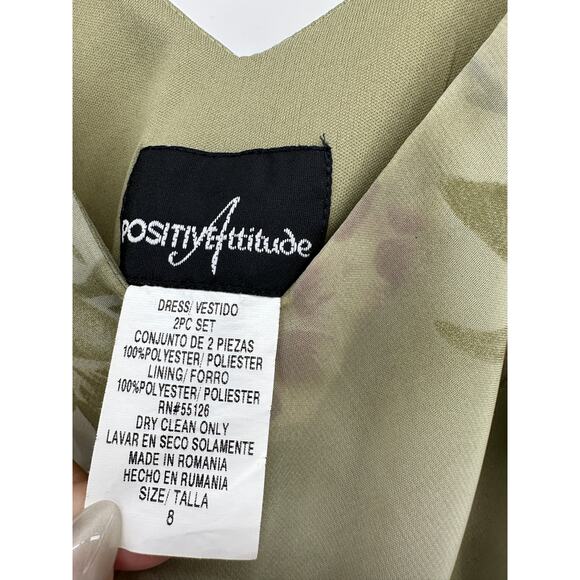 Positive Attitude Women Y2K Maxi Dress Size 8 Green Floral Fairy Dainty Coquette - Picture 7 of 7